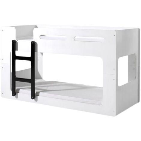 Lit Superposé 90x200 Sommier Inclus Vipack Luca - Blanc (1/4)