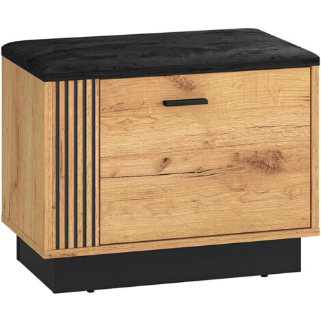 Banc meuble à chaussures 1 porte Nilo Bois (1/5)