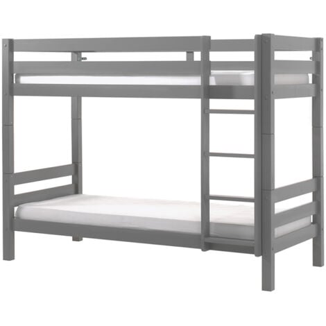 Lit Superposé 90x200 Hauteur 160 cm Sommier Inclus Vipack Pino Gris