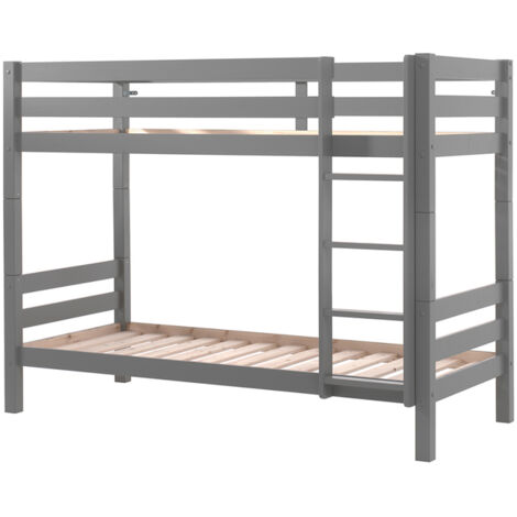 Lit Superposé 90x200 Hauteur 160 cm Sommier Inclus Vipack Pino Gris