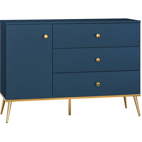 Buffet 1 porte 3 tiroirs Thalia Bleu (1/5)
