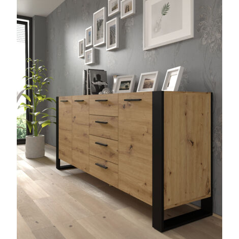 NEW Enfilade Commode intérieure - Buffet haut Chêne sonoma 69,5x34x180