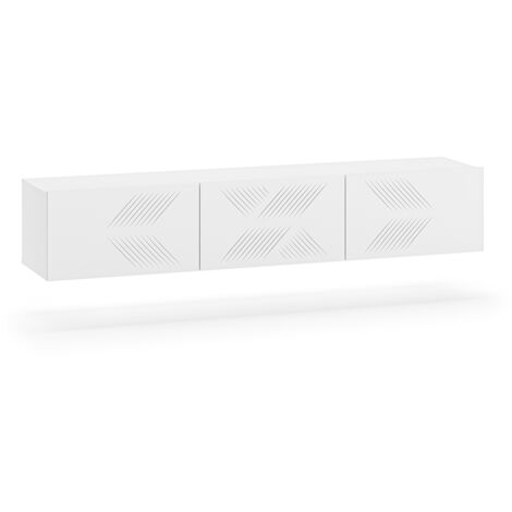 Meuble TV mural 3 portes 170 cm Aura Blanc (1/5)