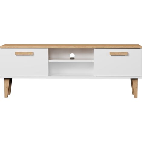 Meuble TV 120 cm Denver - Blanc (1/3)
