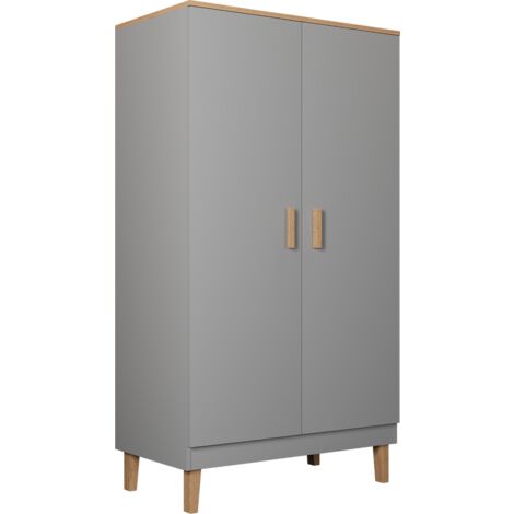Armoire 2 portes Denver - Gris (1/5)