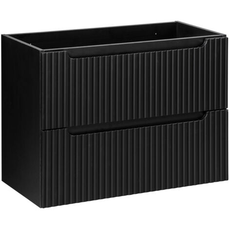 Meuble sous-vasque 80cm 2 tiroirs Riva Noir (1/5)