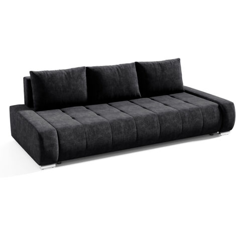 Canapé convertible 3 places avec coffre Jonas Gris anthracite (1/5)