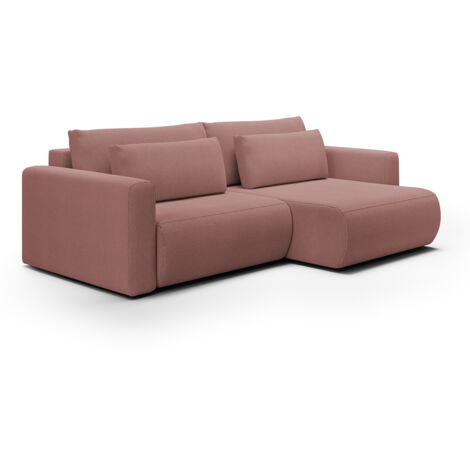 Canapé d'angle réversible convertible 3 places coffre Evy Rose (1/5)