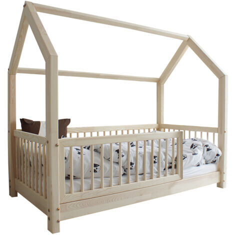 Lit Cabane 90x190 Avec Barriere Amovible