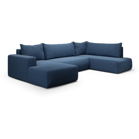 Canapé U 5 places convertible coffre Bliss Bleu (1/5)