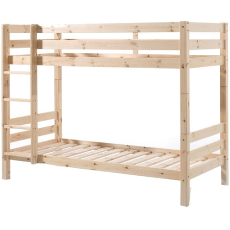 Lit Superposé 90x200 Hauteur 160 cm Sommier Inclus Vipack Pino - Bois (1/4)