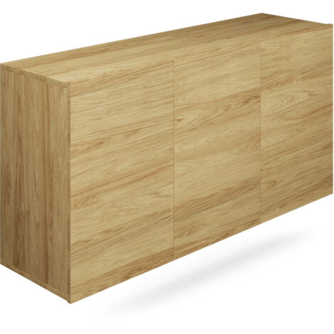 Buffet suspendu 3 portes 160x36x60 cm chêne - DALLYN (1/5)