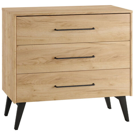 Commode 3 tiroirs Pinio Retro Bois