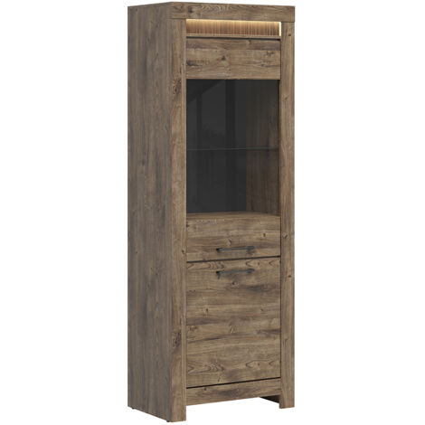 Vitrine 2 portes LED inclus Amaury Bois (1/5)