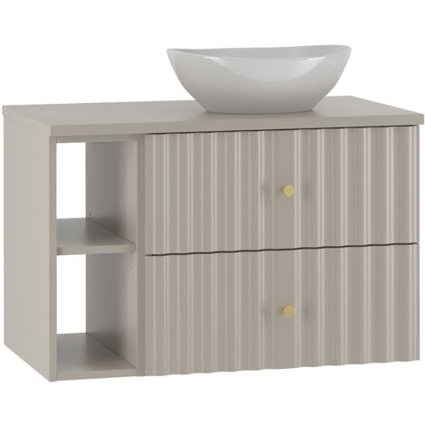 Meuble simple vasque 80cm 2 niches Izae Cachemire (1/5)