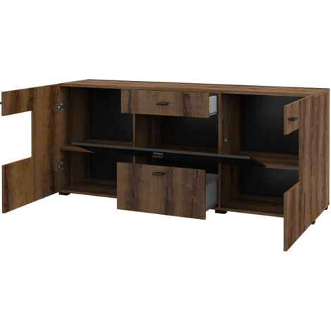 Buffet Bas Hulsta – Bois Wengé – 3 Tiroirs Et 2 Portes – Qualité Allemande