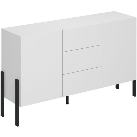 Buffet 2 portes 3 tiroirs Bérénice Blanc (1/5)