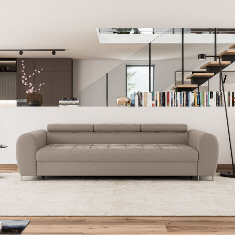 Canapé convertible beige 3 places Feel | Maisons du Monde