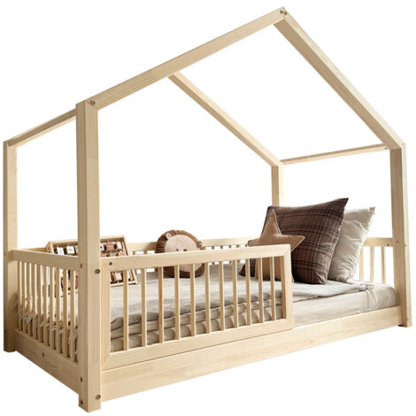 Lit Cabane 90x190 Avec Barriere Amovible