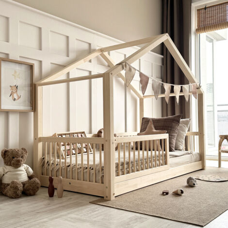 Lit Cabane 90x190 Avec Barriere Amovible