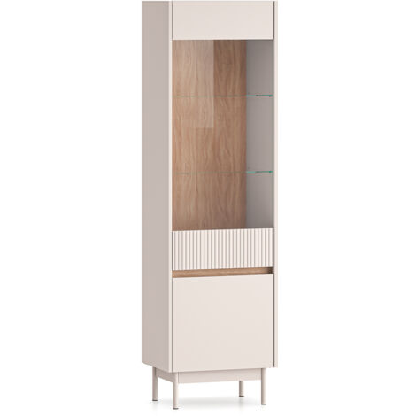 Vitrine 2 portes Connie Cachemire et Bois (1/5)