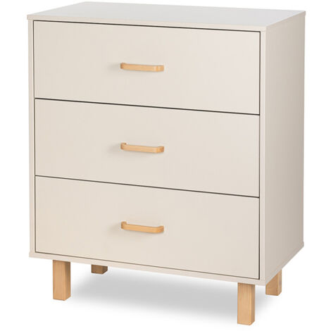 Commode 3 tiroirs Littlesky by Klups Laura Champagne et Bois (1/5)