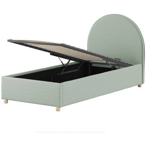 Lit coffre 90x200 sommier inclus Vipack Moon Vert (1/5)