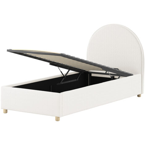 Lit coffre 90x200 sommier inclus Vipack Moon Blanc (1/5)
