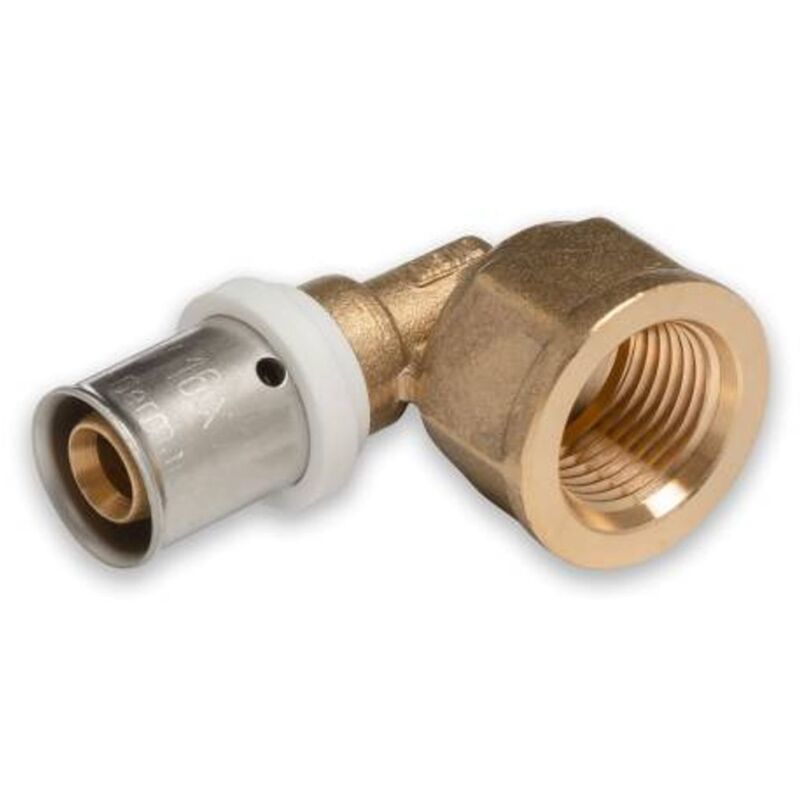 TDM Pressfitting Bogen 90° 1/2 Zoll Innengewinde X 16 Mm Rohr, Für Aluverbund- & Mehrschichtverbundrohr 2,0 Mm, DVGW-geprüft – Made In Italy
