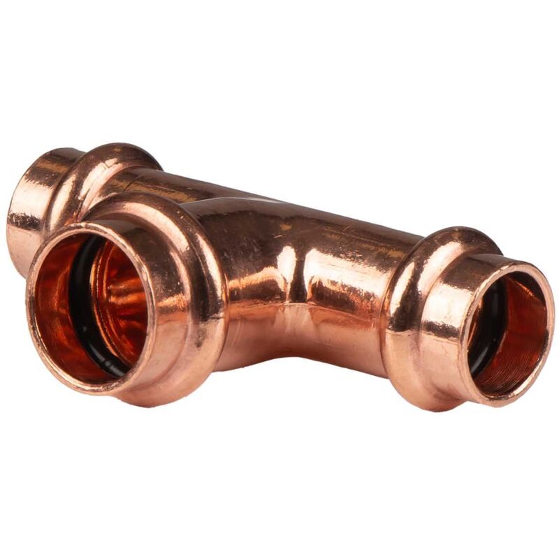 Pressfitting T-Stück Reduziert 15 X 22 X 15 Mm – Kupfer Mit SECURFRABO-Sicherheit Für Trinkwasser & Heizung