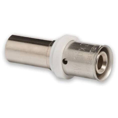 Selfio-Press Aluverbund Pressfitting Übergang Kupferrohr 16 x 2 mm - 15 mm (Pressanschluss) vernickelt TH + U Kontur
