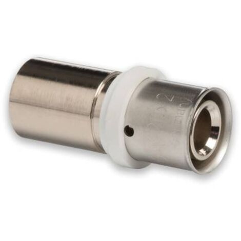Selfio-Press Aluverbund Pressfitting Übergang Kupferrohr 20 x 2 mm - 22 mm (Pressanschluss) vernickelt TH + U Kontur