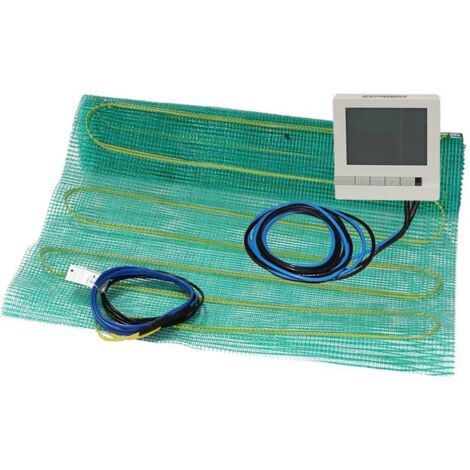 Perobe Elektrische Fußbodenheizung Set 7,5 m² Heizmatte 1200 Watt Raumthermostat Digital