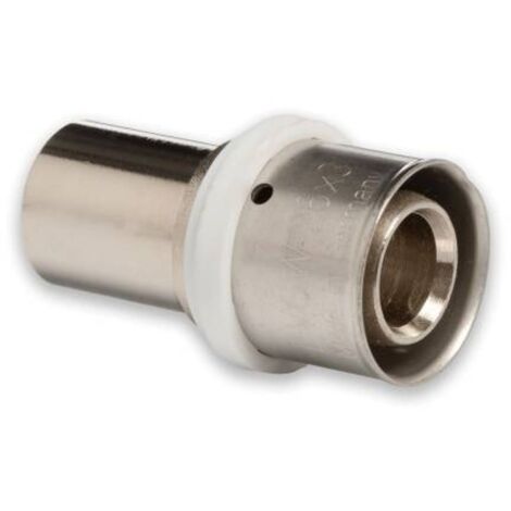 Selfio-Press Aluverbund Pressfitting  Übergang Kupferrohr 26 x 3 mm - 22 mm (Pressanschluss) vernickelt TH + U Kontur