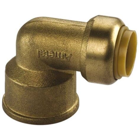 Kupfer Steckfitting Tectite Übergangswinkel Innengewinde 90° 15 mm - 1/2" DVGW