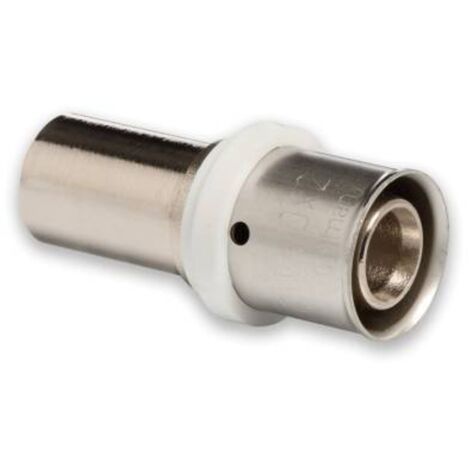 Selfio-Press Aluverbund Pressfitting Übergang Kupferrohr 20 x 2 mm - 18 mm (Pressanschluss) vernickelt TH + U Kontur