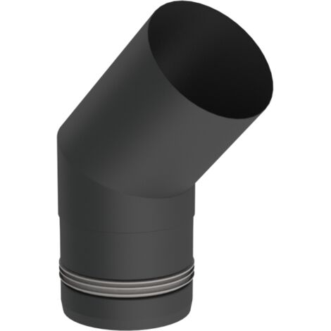 Jeremias PELLET-LINE Winkel 45°  Edelstahl schwarz Ø 80 mm