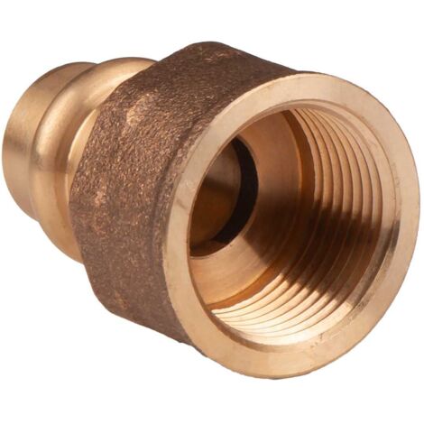 Kupfer Pressfitting Übergang aus Rotguss 15 mm - 3/4" IG V+M-Kontur DVGW