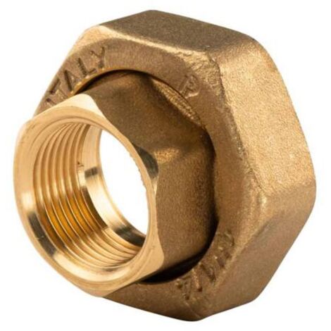 Messing Gewinde-Fitting Schaft flachdichtend mit Kappe für Rundelemente + Dichtung 3/4"IG (DN 20) - 1 1/4"IG (DN 32) - schwere Ausführung