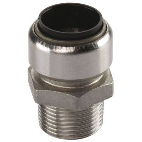 Edelstahl Steckfitting Tectite Übergangsverschraubung Außengewinde 22 mm - 3/4 Zoll DVGW 5 Stück