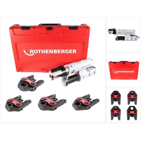 Rothenberger elektrohydraulische Fitting - Pressmaschine ROMAX AC ECO, Set mit Pressbacken Kontur "TH"
