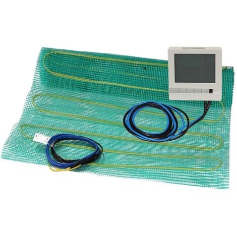 Perobe Elektrische Fußbodenheizung Set 5 m² Heizmatte 800 Watt Raumthermostat Digital