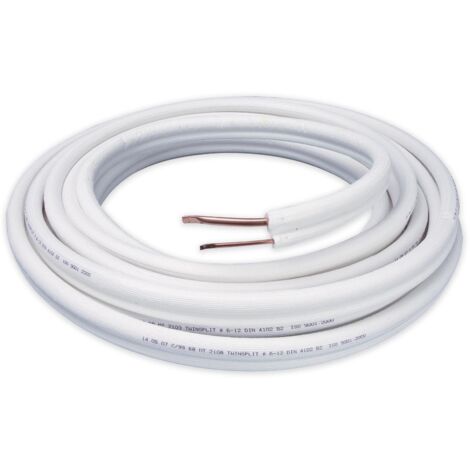 Kupferdoppelrohr 6x1 / 12x1 mm mit Wärmedämmung 20 m