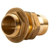 Messing Gewinde-Fitting Verschraubung gerade Anschluss für Tank 3 teilig 1 1/4"AG - 1 1/4"AG (DN 32) - schwere Ausführung