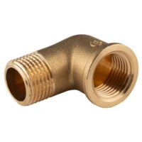Messing Gewinde-Fitting 90° Winkel 1/2"IG - 1/2"AG (DN 15) - schwere Ausführung