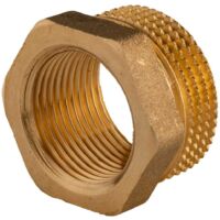 Messing Gewinde-Fitting Reduzierung 1"AG (DN 25) - 3/4"IG (DN 20) - schwere Ausführung