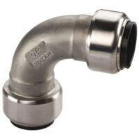 Edelstahl Steckfitting Tectite Bogen 90° 35 mm innen-innen lösbar DVGW