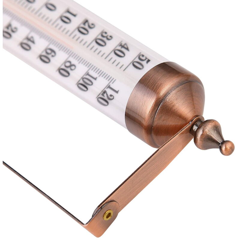 Thermomètre D'Extérieur Effet Bronze - 25,4 Cm, Double Échelle Celsius/Fahrenheit, Sans Pile