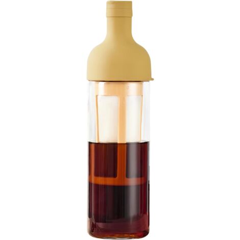 500ml Bouteille de café à filtre, cold brew filtrés café et thé , à café en verre et silicone créative portable,Jaune (1/5)
