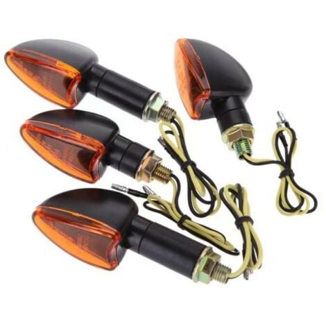 4pcs 12V Moto Velo Ampoule Ambre Avant et Arriere Clignotant Voyant, modele: 29